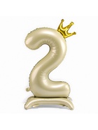 Воздушный шар фольгированный 42" «Цифра 2 с короной», на подставке - Фото 2