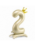 Воздушный шар фольгированный 42" «Цифра 2 с короной», на подставке - Фото 3