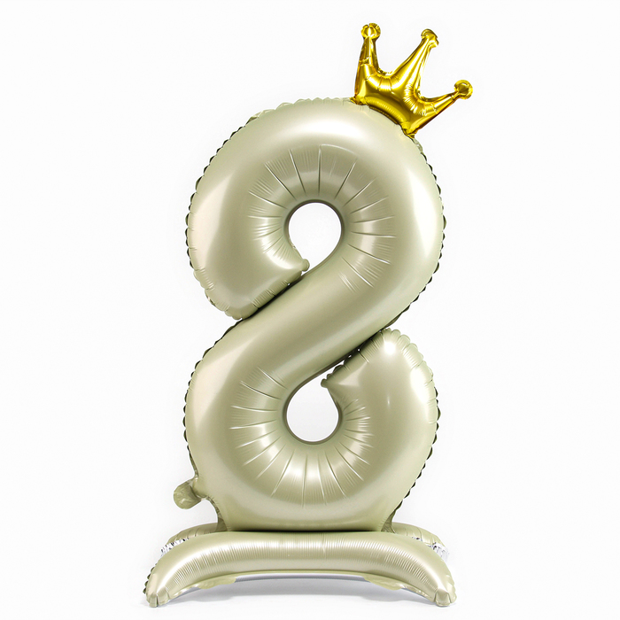 Воздушный шар фольгированный 42" «Цифра 8 с короной», на подставке - Фото 1
