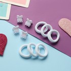 Набор для волос «Затейница», 12 резинок 2 см, 4 крабика, ушки, белый - Фото 2