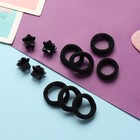 Набор для волос «Затейница», 12 резинок 2 см, 4 крабика, звёздочки, чёрный - Фото 2