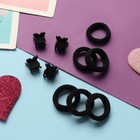 Набор для волос «Затейница», 12 резинок 2 см, 4 крабика, ушки, чёрный - Фото 2