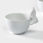 Набор салатников керамических Доляна «Мишка Отто», 13×10,2 см, цвет белый, 2 шт - Фото 5