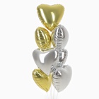 Воздушные шары фольгированные, набор«Сердца. Золото и серебро», 7 шт. 10534052