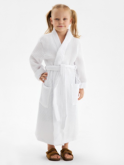 Халат вафельный детский SL HOME: Kids «Блан де Блан», размер 30, 100% хлопок, 280 г/м²