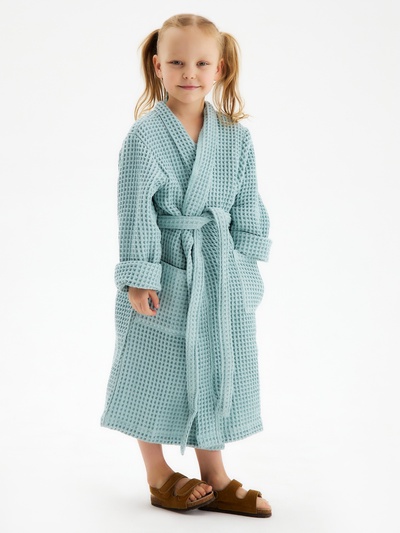 Халат вафельный детский SL HOME: Kids «Аззура», размер 38, 100% хлопок, 280 г/м²