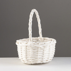 Корзина плетеная, 23х23х12,5х28 см, белый, ива - фото 24370920