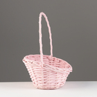 Корзина плетеная, 26х21х8х13х32 см, розовый, ива - фото 24347838