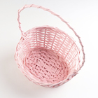 Корзина плетеная, 26х21х8х13х32 см, розовый, ива - фото 24347839