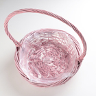 Корзина плетеная, D33x31/H11/H8/HH40/B22, розовый, ива - фото 24393452