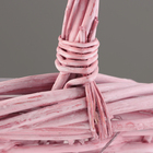 Корзина плетеная, D33x31/H11/H8/HH40/B22, розовый, ива - фото 24393453