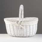 Корзина плетеная: 41х31х19/35 см, белый, ива 10555129