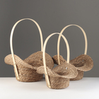 Набор корзин из 3 шт, 38x30x19x14x42см, 33x26x17x12,5x38см, 28x22x15x11x34см, рогоз - фото 24393461