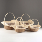 Набор корзин из 4 шт, 46x32x12, 42x29x10, 36x25x8, 30x21x7 см, рогоз - фото 24402102