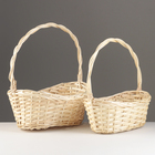 Набор корзин из 2 шт, 38х21хH13/16, 31х19хH11/15 см, 2 шт, ива - фото 24393475