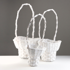 Набор корзин из 3 шт, 35x33xH23/64, 27x25xH21/58, 20x19xH20/53 см, белый, ива 10555164