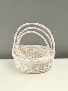 Корзина плетёная для хранения «Лиана», ива, с ручкой, белая, набор 3 шт. - Фото 11