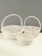 Корзина плетёная для хранения «Лиана», ива, с ручкой, белая, набор 3 шт. - Фото 10