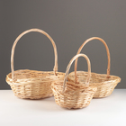 Набор корзин из 3 шт, 38х29х14/36 см, 32х23х13/31 см, 26х19х11/26 см, ива - фото 24393525