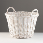 Набор корзин из 3 шт, D39xH26 см, D33xH23 см, D27xH20 см, белый, ива - фото 24393529