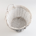 Набор корзин из 3 шт, D39xH26 см, D33xH23 см, D27xH20 см, белый, ива - фото 24393531
