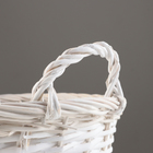 Набор корзин из 3 шт, D39xH26 см, D33xH23 см, D27xH20 см, белый, ива - фото 24393532