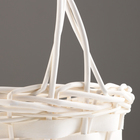 Набор корзин из 3 шт, 39х39х16х40 см, 33х33х14,5х35 см, 27х27х13х30 см, белый, ива - фото 24393536