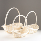 Набор корзин из 3 шт,  44х34х13 см, 36х28х13 см, 28х21х12 см, ива - фото 24393570