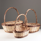 Набор корзин из 3 шт, 45x35x15/42 см, 35x29x13/37 см, 30x23x12/31 см, ива - фото 24393575