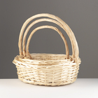 Набор корзин из 3 шт, 46х39х14/44 см, 41х34х12/39 см, 34х27х11/34 см, ива - фото 24393579