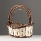 Набор корзин из 3 шт, 48x34x16/21/49 см, 40x27xH14/19/44 см, 34x20xH13/17/40 см, ива - фото 24393589