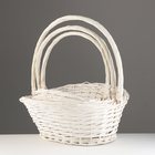 Набор корзин из 3 шт, 50х43х22х17х48 см, 43х36х20х16х42 см, 36х29х18х14х35 см, ива - фото 24393599