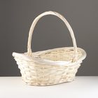 Набор корзин из 3 шт, 53x42xH16/22/45, 46x36xH15/20/39, 38x29xH13/17/34 см, выбеленный, ива - фото 24393604