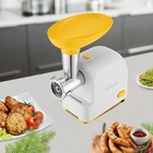 Мясорубка Kitfort КТ-2113-2, 1000 Вт, 4 насадки, шнур 0,7 м, бело-желтая - фото 51571491