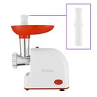 Мясорубка Kitfort КТ-2113-3, 1000 Вт, 4 насадки, шнур 0,7 м, бело-красная - фото 51571502