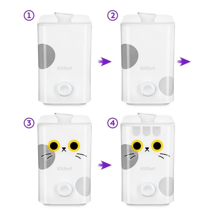 Увлажнитель воздуха Kitfort КТ-2889, 25 Вт, 5 л, длина шнура 1,8 м, до 30 дБ, 19 ч - фото 51571567