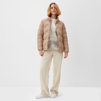 Куртка женская демисезонная на молнии Collorista, бежевая размер 42