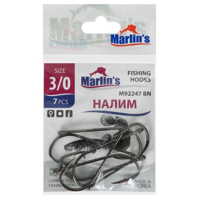 Крючок Marlin's НАЛИМ BAITHOLDER BLN №3/0, 7 шт.