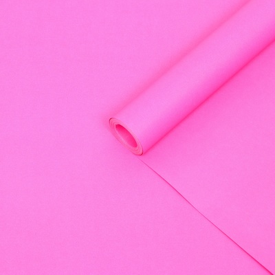 Бумага крафт двусторонняя, фуксия, для цветов и флористики, 0.68×10 м