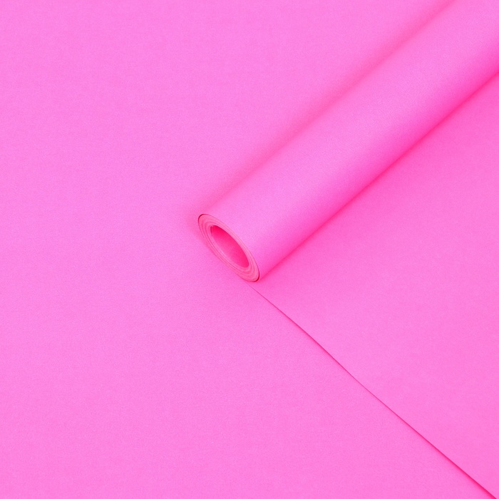 Бумага крафт двусторонняя, фуксия, для цветов и флористики, 0.68×10 м - Фото 1
