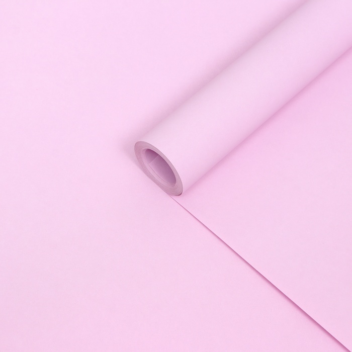 Бумага крафт двусторонняя, сиреневый 0.68×10 м - Фото 1