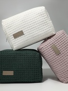 Косметичка женская на молнии TEXTURA, объёмная, средний размер, мягкая, белая - Фото 2