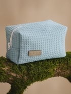 Косметичка женская на молнии TEXTURA, объёмная, средний размер, мягкая, голубая - Фото 6