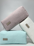 Косметичка женская на молнии TEXTURA, объёмная, большая, мягкая, розовая - Фото 3