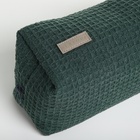 Косметичка женская на молнии TEXTURA, объёмная, большая, мягкая, зелёная - Фото 4