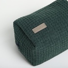 Косметичка женская на молнии TEXTURA, объёмная, средний размер, мягкая, зелёная - Фото 6