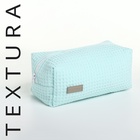 Косметичка женская на молнии TEXTURA, объёмная, большая, мягкая, бирюзовая - Фото 7