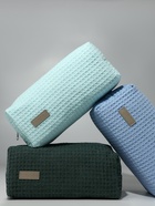 Косметичка женская на молнии TEXTURA, объёмная, большая, мягкая, бирюзовая - Фото 2