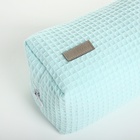 Косметичка женская на молнии TEXTURA, объёмная, большая, мягкая, бирюзовая - Фото 4
