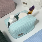 Косметичка женская на молнии TEXTURA, объёмная, средний размер, мягкая, бирюзовая - Фото 9